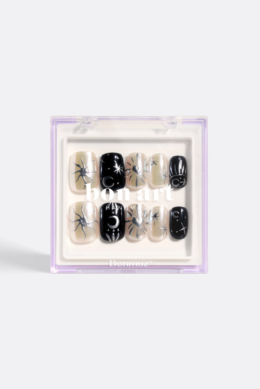 Monochrome Eclipse | Pro Handmade Gel Nails