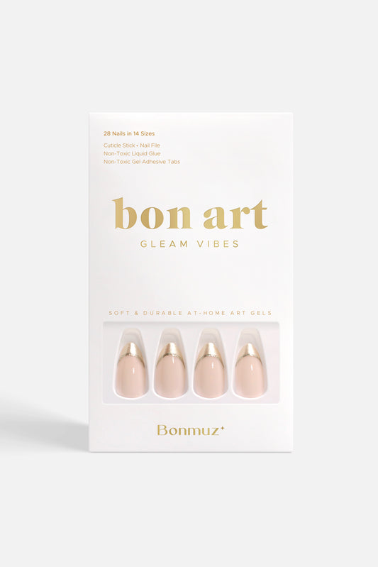 Champagne Stardust | Soft & Durable Press-On Nails - Bonmuz