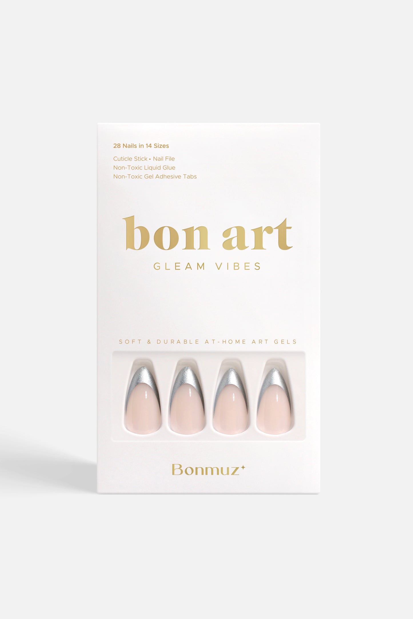 Tipped in Reflection | Soft & Durable Press-On Nails - Bonmuz