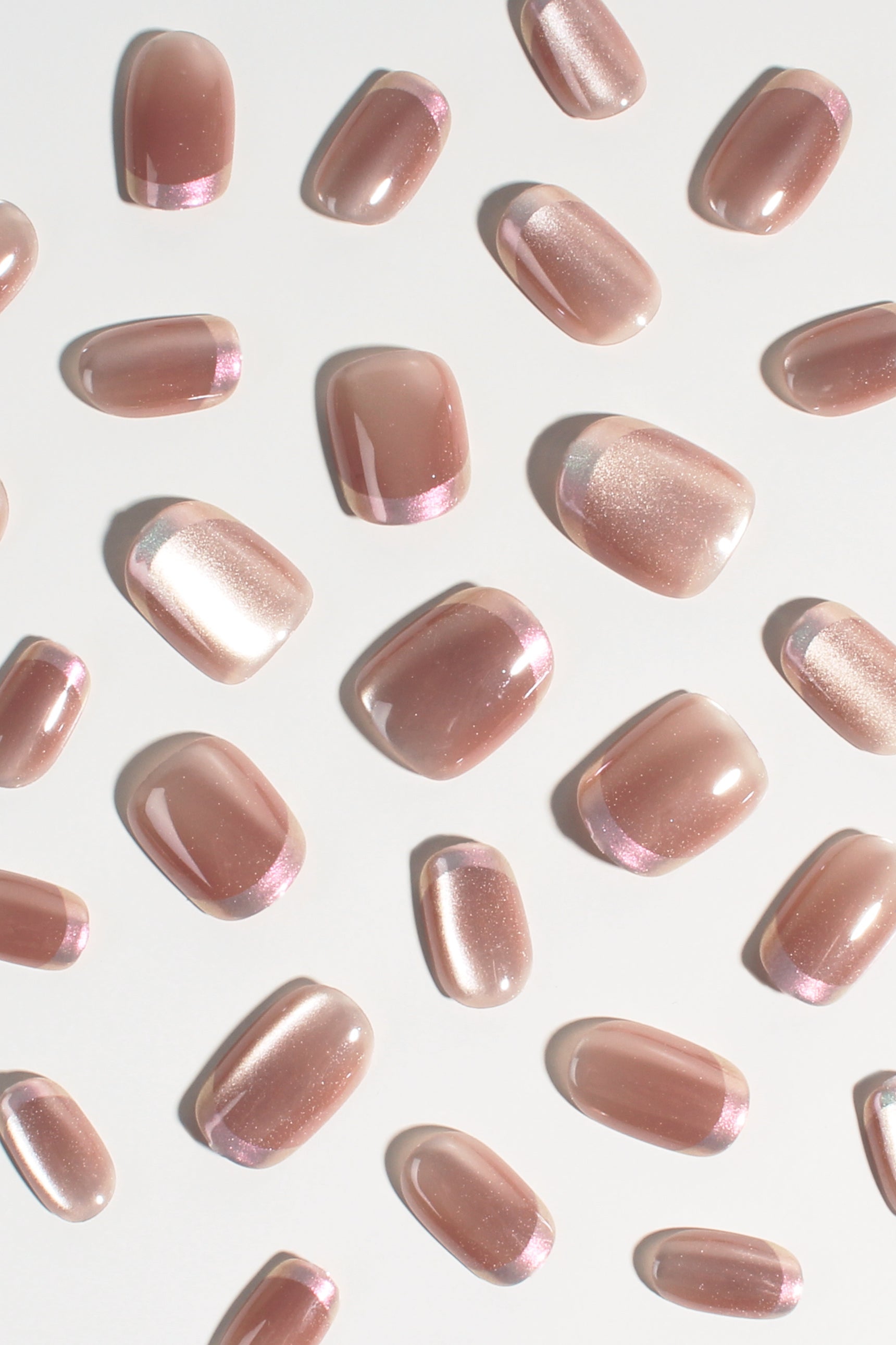 Prism Quartz Press-On Nails | Iridescent Tips with Color-Shifting