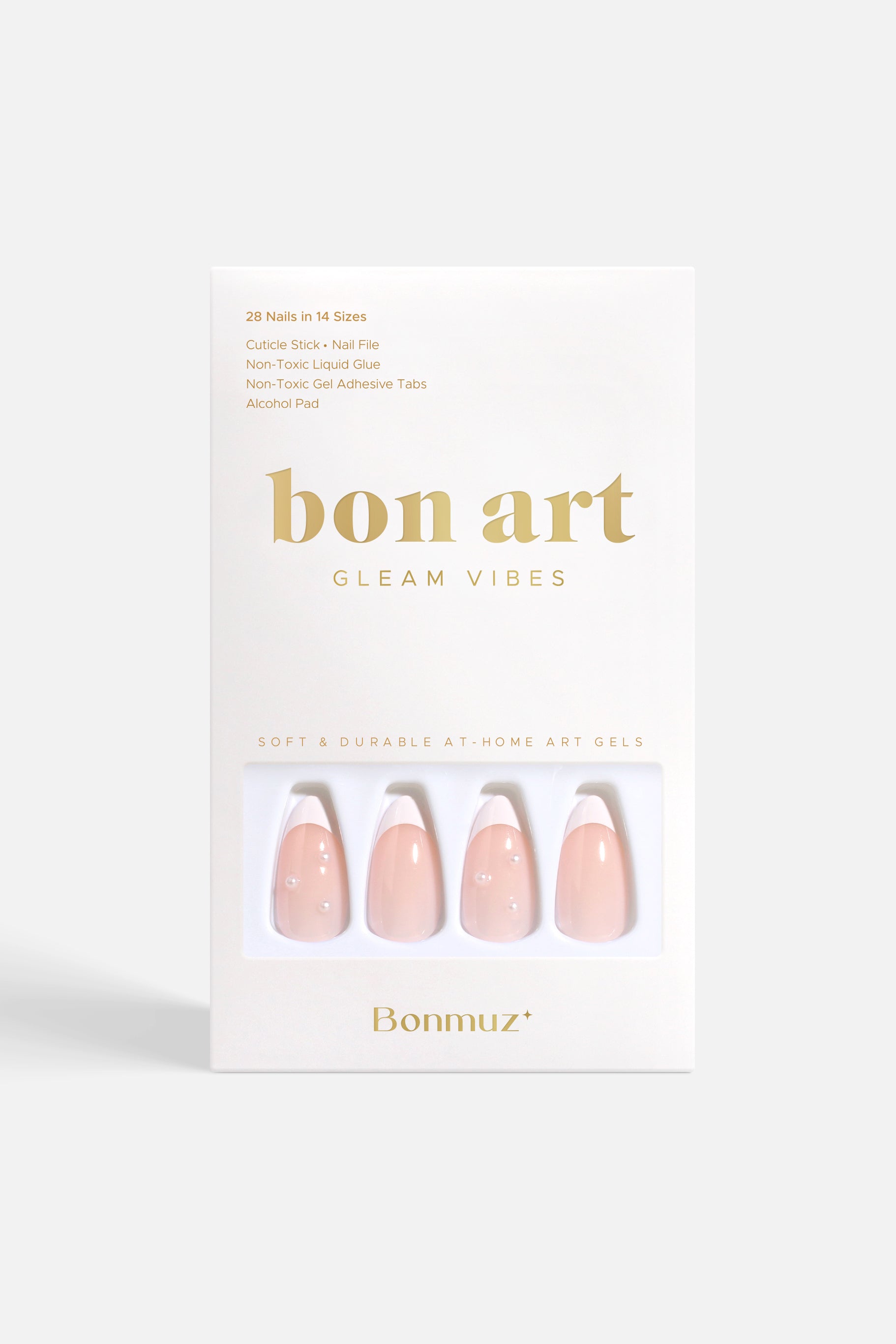 Romantic French | Soft & Durable Press-On Nails - Bonmuz